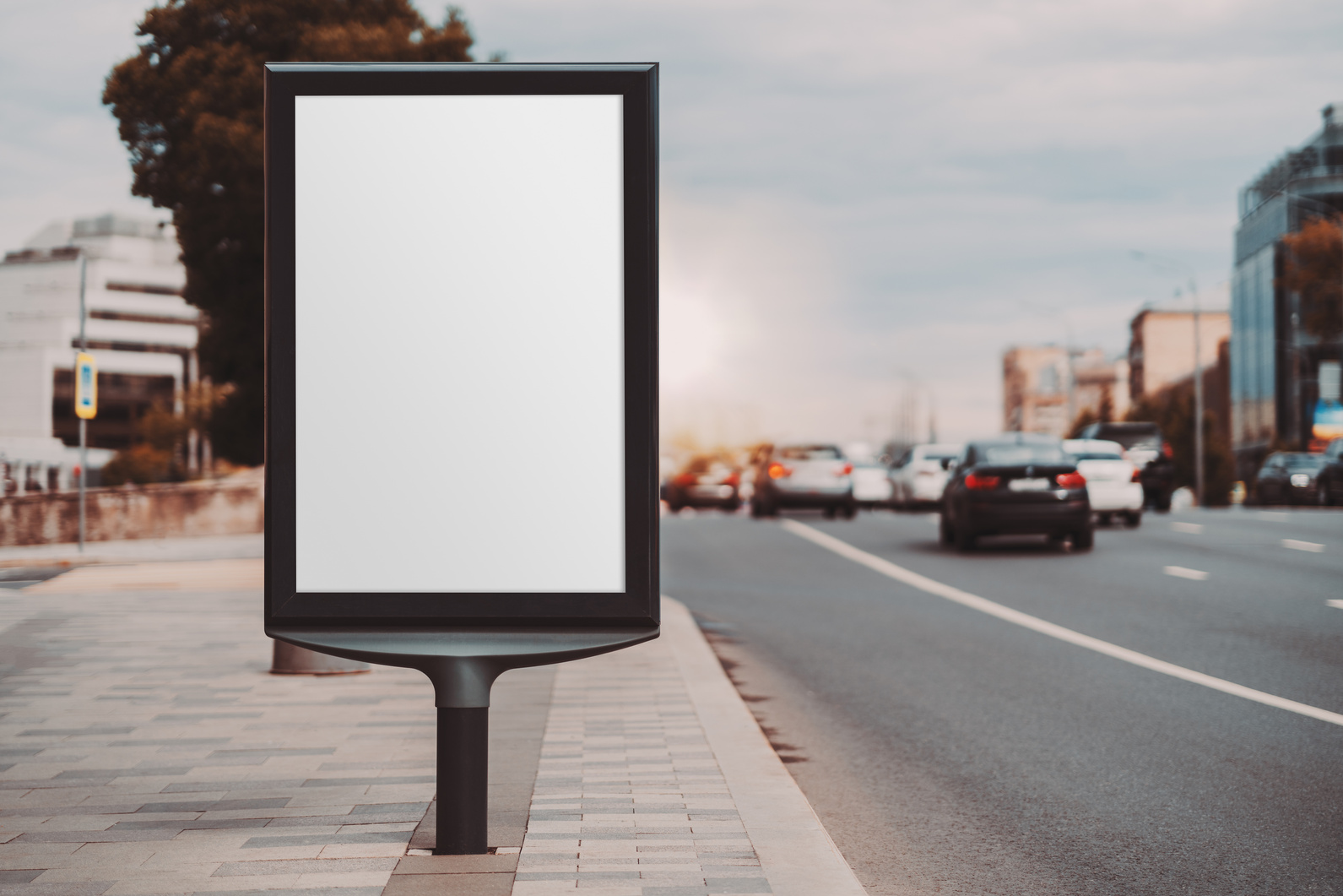 Empty billboard mock-up, highway